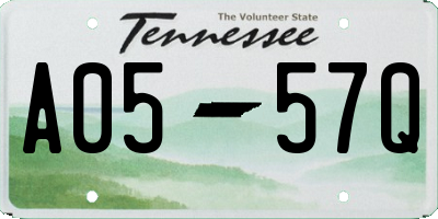 TN license plate A0557Q