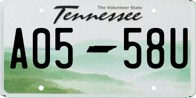 TN license plate A0558U