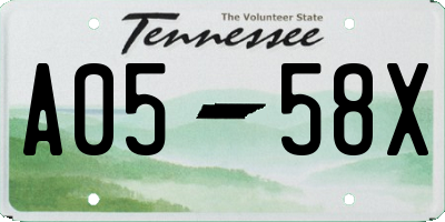 TN license plate A0558X