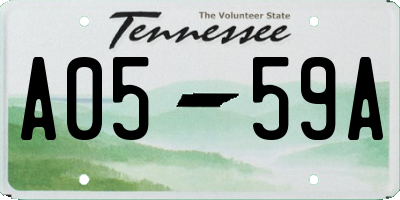 TN license plate A0559A
