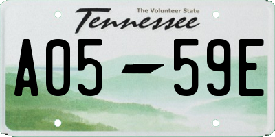 TN license plate A0559E