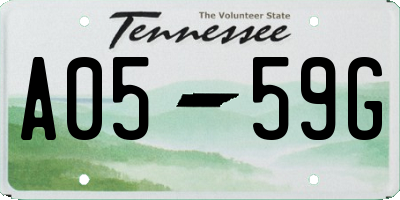 TN license plate A0559G