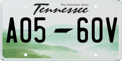 TN license plate A0560V