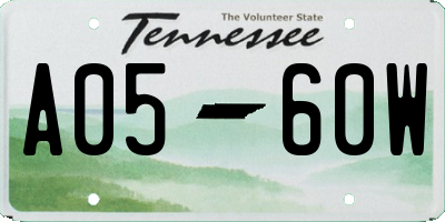 TN license plate A0560W