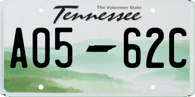 TN license plate A0562C