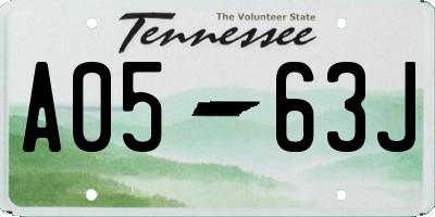 TN license plate A0563J