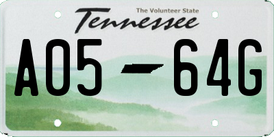 TN license plate A0564G