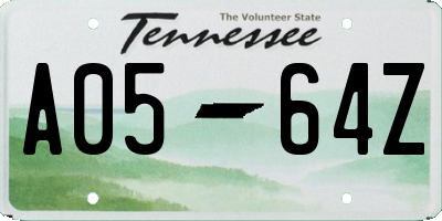 TN license plate A0564Z