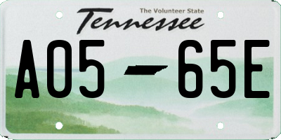 TN license plate A0565E