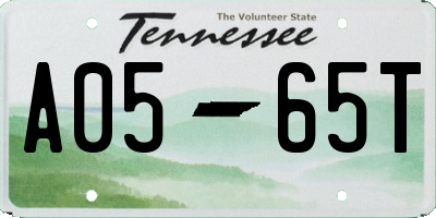 TN license plate A0565T
