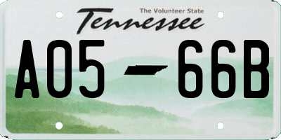 TN license plate A0566B