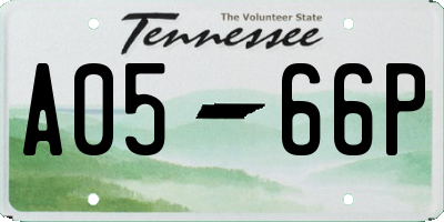 TN license plate A0566P