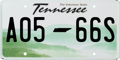 TN license plate A0566S