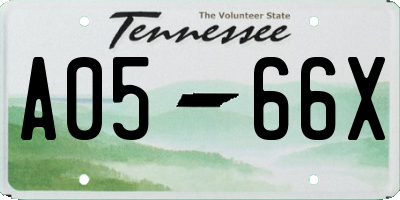 TN license plate A0566X