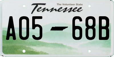 TN license plate A0568B