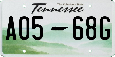 TN license plate A0568G