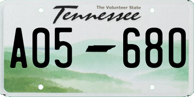 TN license plate A0568O