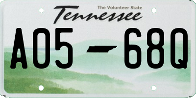 TN license plate A0568Q