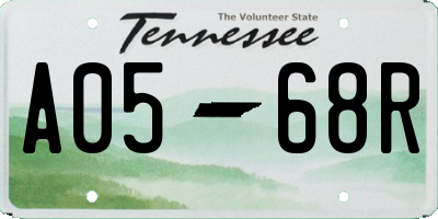 TN license plate A0568R