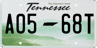 TN license plate A0568T