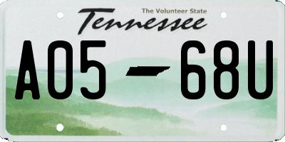TN license plate A0568U