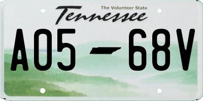 TN license plate A0568V