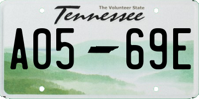 TN license plate A0569E