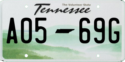 TN license plate A0569G