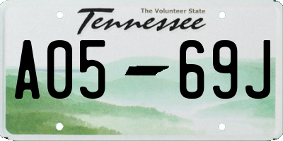 TN license plate A0569J