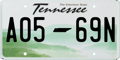 TN license plate A0569N