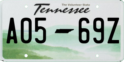 TN license plate A0569Z