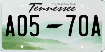 TN license plate A0570A