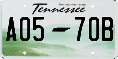 TN license plate A0570B