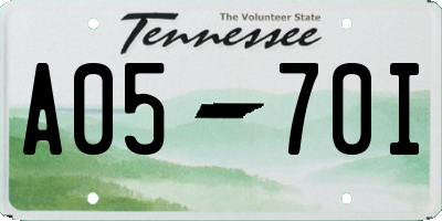 TN license plate A0570I