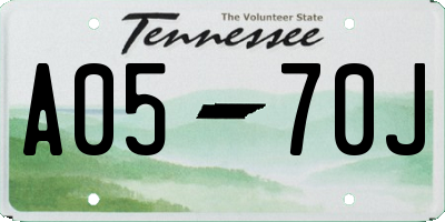 TN license plate A0570J