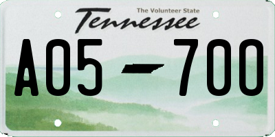 TN license plate A0570O