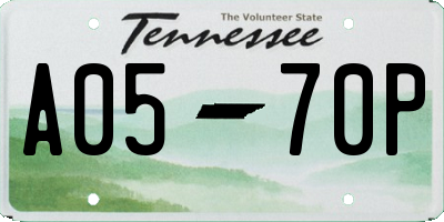 TN license plate A0570P