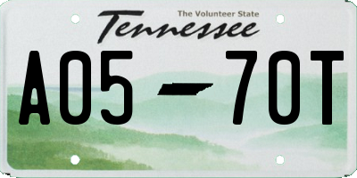 TN license plate A0570T