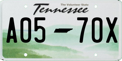 TN license plate A0570X