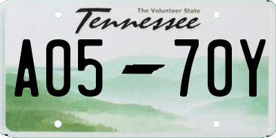 TN license plate A0570Y