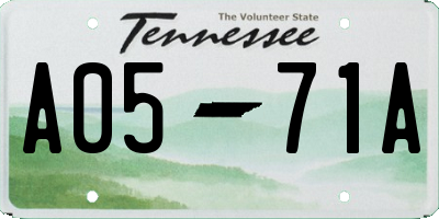 TN license plate A0571A