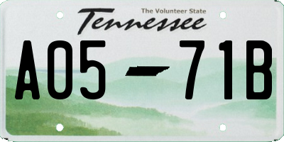 TN license plate A0571B