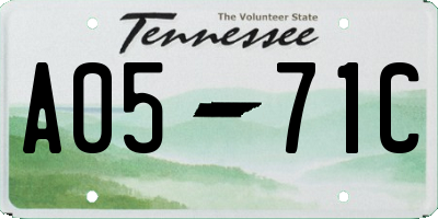 TN license plate A0571C
