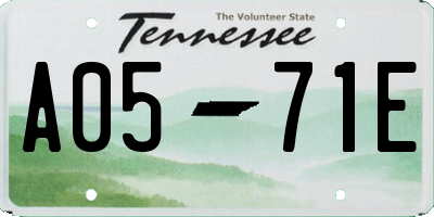 TN license plate A0571E