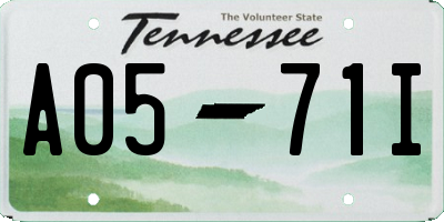 TN license plate A0571I