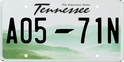 TN license plate A0571N