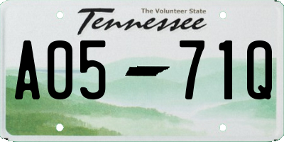 TN license plate A0571Q