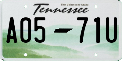 TN license plate A0571U