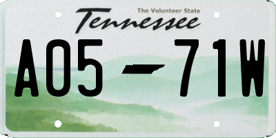 TN license plate A0571W