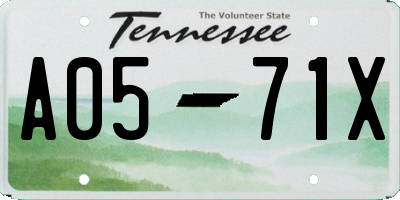 TN license plate A0571X